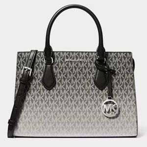 Michael Kors Sheila Signature Medium Satchel Black Ombré, NWT